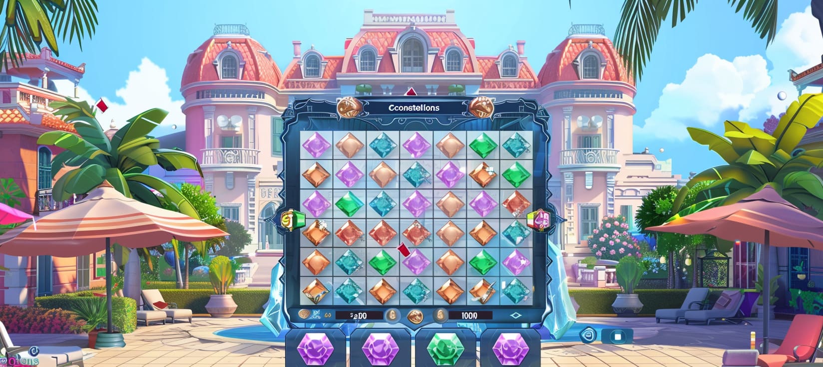 vv7 Constellations slot game cassino online com pedras preciosas