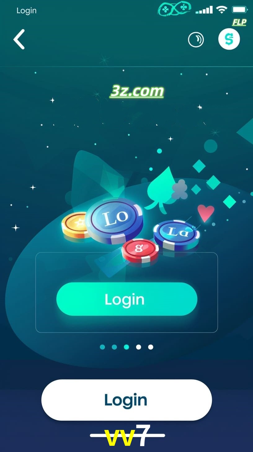 Login no aplicativo de cassino online vv7 Brasil com bônus de boas-vindas